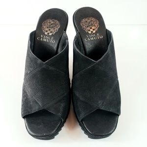 Vince Camuto suede platform slide sandals size 7